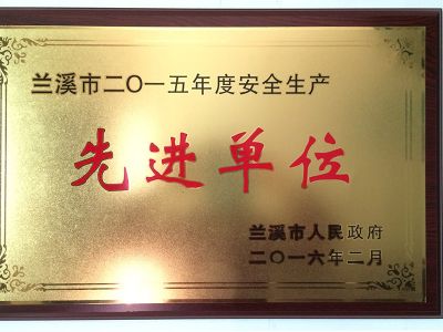 蘭溪市2015年度安全生產(chǎn)先進(jìn)單位